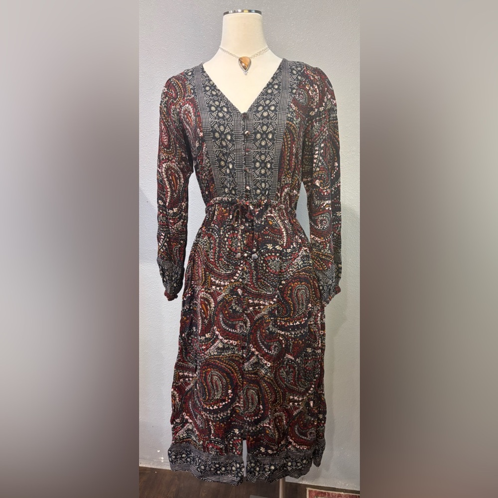 Knox Rose Multicolor Paisley Long Sleeve Dress